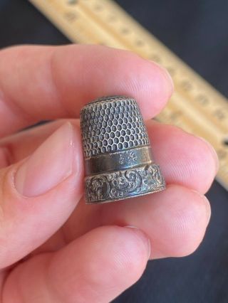 Antique Vintage Simons Brothers Bros Sterling Silver Sewing Thimble Number 8