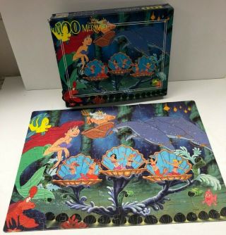 Vintage Disney The Little Mermaid 100 Piece Puzzle Golden 4079d Complete