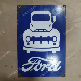 Ford Trucks Vintage Porcelain Sign 12 X 18 Inches
