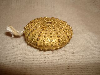 Antique / Vintage Sea Urchin Sewing Tape Measure Brass Color