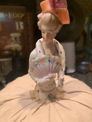 Antique Porcelain Half Lady Doll Pin Cushion