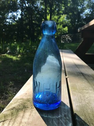 Vintage Blue Blob Top Soda Bottle