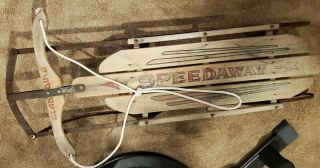 Vintage Paris Mfg Speedway Model 848 Downhill Snow Sled Rail Toboggan