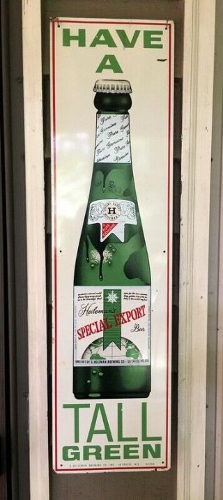 Vintage Heileman Brewing Co Special Export Beer 8 " X 30 " Tin Sign La Crosse Wis
