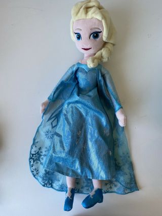 Walt Disney Store 20 " Frozen Elsa Doll Plush Stuffed Animal Princess Queen
