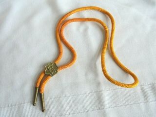Vintage Girl Scout Yellow Bolo Tie With Gs Slide