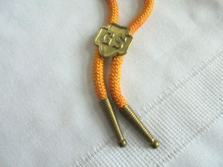 Vintage Girl Scout Yellow Bolo Tie with GS Slide 2