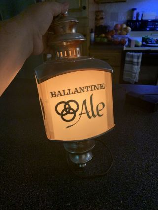 Vintage Ballantine Lighted Bar Sign Beer Mancave Union Made Old Lantern Piece