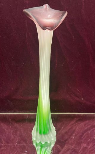 Vtg.  Murano Art Glass Hand Blown Vase Jack In The Pulpit Mid Century 15 3/4 "