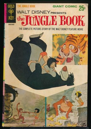 Walt Disney Presents The Jungle Book 1967 Gold Key Giant Comic Book 5.  0 Vg/fn