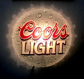 Vintage 1998 Coors Light Beer Bottle Cap Lighted Bar Sign Man Cave