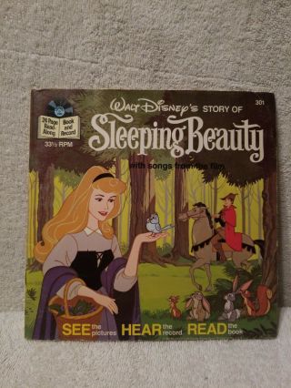 Walt Disney Story Of Sleeping Bea (301) 24 Page Read - Along Book And Record 1977