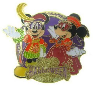 2012 Japan Tokyo Disney Sea Halloween Mickey Minnie Mardi Gras Pin