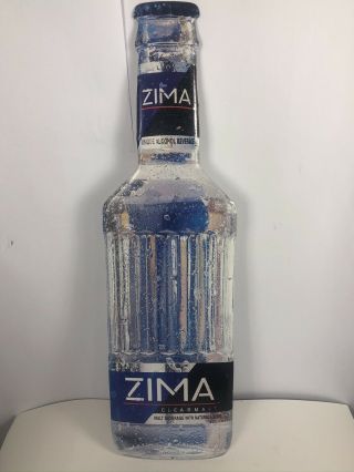 Vintage Zima Bottle Metal Tin Bar Sign 30 " X 8 " Clear Malt Beverage