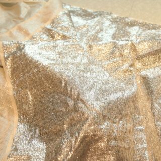 Vintage Silver Metallic Tinsel Fabric 60s 70s Novelty Glam Disco 40w 6y Sparkle