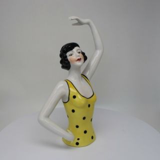 Art Deco Style Half Doll Figurine Pin - Up Half Doll Pincushion Arms Away French S
