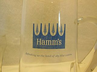 HAMM ' S BEER BLUE CROWN LRG PITCHER & GLASS REFRESHING AS LAND OF SKY BLUE WATERS 2