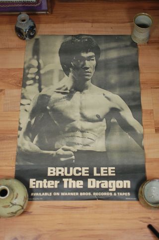 Vintage Enter The Dragon Movie Poster Original1973 Soundtrack Promo Bruce Lee