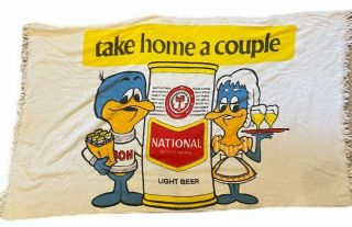 Vintage National Bohemian Beer Beach Towel.  Baltimore Maryland Natty Boh 55x30