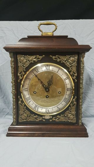 Vintage Wuersch Franz Hermle 340 - 020 Mantel Clock 2 Jewels W/key (okeb - 07 - 051)