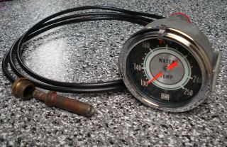 Vintage Sw Stewart Warner Mechanical Water Temp Gauge 250 Temperature Rat Rod