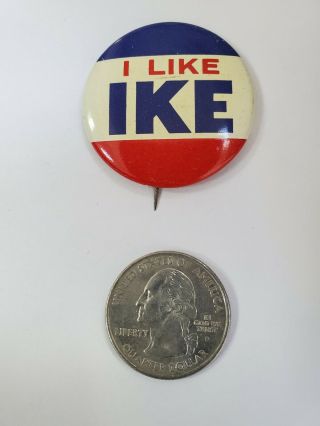 " I Like Ike " Dwight D.  Eisenhower Vintage Political Historical Button Pin