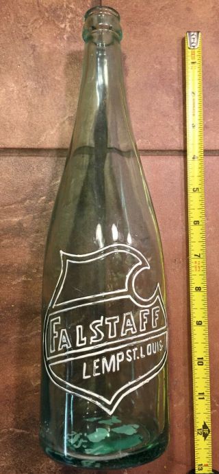 Vintage 1904 Falstaff By Lemp St.  Louis Pre - Prohibition Quart Crown Top Bottle