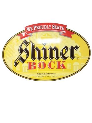 Shiner Bock Spoetzl Brewery Tx Advertising Sign Metal Tin Man Cave Nos 25x17