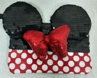 Disney Minnie Mouse Sequin,  Cosmetic Bag Or Pencil Pounch