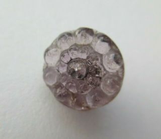 Lovely Antique Vtg Molded Pale Amethyst Glass Button Charmstring 9/16 " (o)