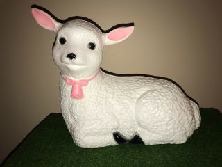 Vintage Union Easter 18 " Blow Mold Lighted Lamb Decoration