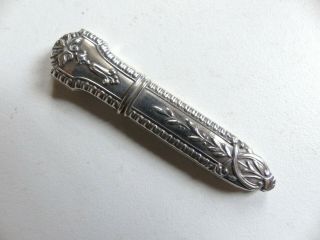 French Antique Solid Silver Needle Case 1890 
