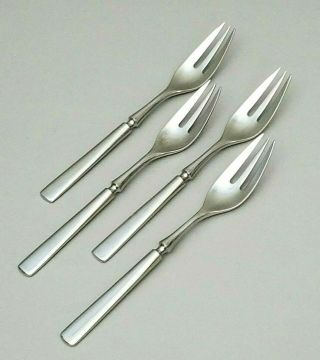 4 Dansk Anvil Stainless Dinner Forks Ihq Satin 18/8 Silverware Flatware Vintage