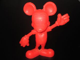 Louis Marx Walt Disney 1971 Red Mickey Mouse 5 " Plastic Figurine