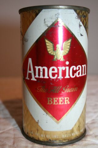 American Beer 12 Oz Flat Top Beer Can From Baltimore,  Maryland