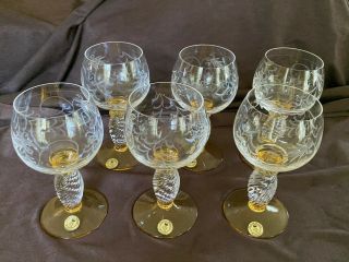 Set Of 6 Theresienthal Pieroth - Romer Exclusive Amber Rhine Wine Glasses