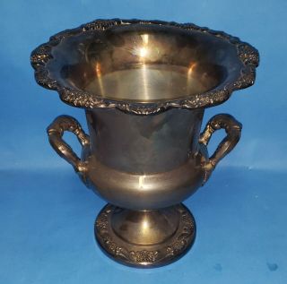 Vintage Poole Silver Plate Champagne Bucket Wine Ice Lancaster Rose 10.  75 "