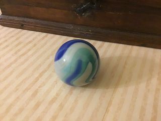 Vintage Agate Marble Swirl Blue,  Green,  And White Gear Shift Knob