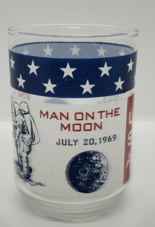 Vintage 1969 Nasa Apollo 11 Man On The Moon Landing Drinking Glass Libbey