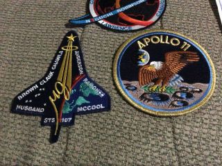 Nasa Apollo 11 Space Mission,  Sts 107,  Sts 114 Patch And Generic Nasa Patch.