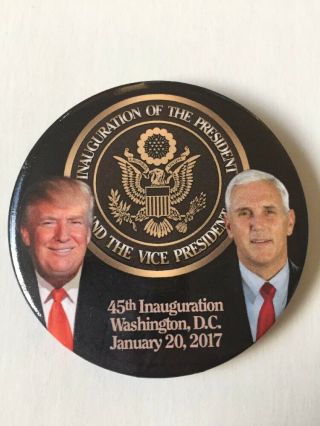 2017 President Donald Trump Mike Pence Inauguration 3 " Button Inaugural Seal