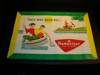 Circa 1950s Budweiser Fishing/camping/outdoors Advertising Sheet,  St.  Louis,  Mo