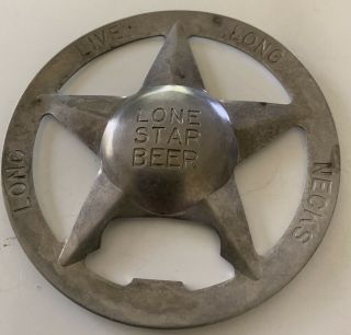 Vintage Lone Star Beer Texas Sheriff’s Badge Bottle Opener - Long Live Long Necks