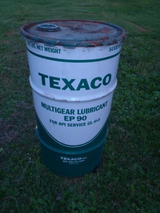 Rare Vintage Advertising Texaco Motor Oil Can,  Barrel Trash Can