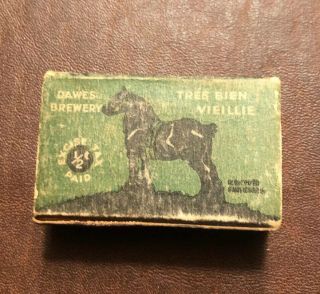 Rare Antique Advertising Matchbox Match Cover Dawes Brewery Black Horse Ale