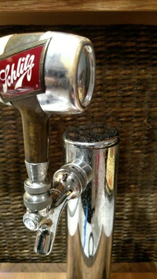 Vintage Schlitz Beer Barrel Tap Handle,  Tap - Rite Beer Tap And Chrome Beer Tower