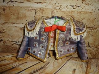 Vtg Made In Spain Ornate Matador Jacket Small Doll Xafmas Lined Sequins Fringe
