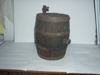Antique Wooden Keg Barrel with spigot 2