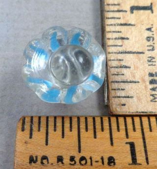 Dew Drop / Radiant Antique Glass Button 12,  Turquoise Color,  Pw ?,  Charm String