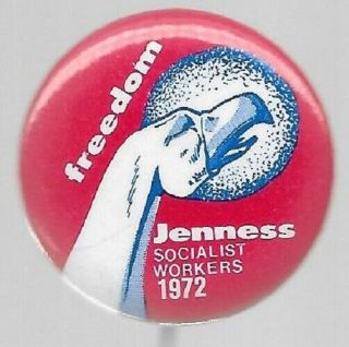 Linda Jenness Freedom Socialist Workers Party 1972 Political Pin